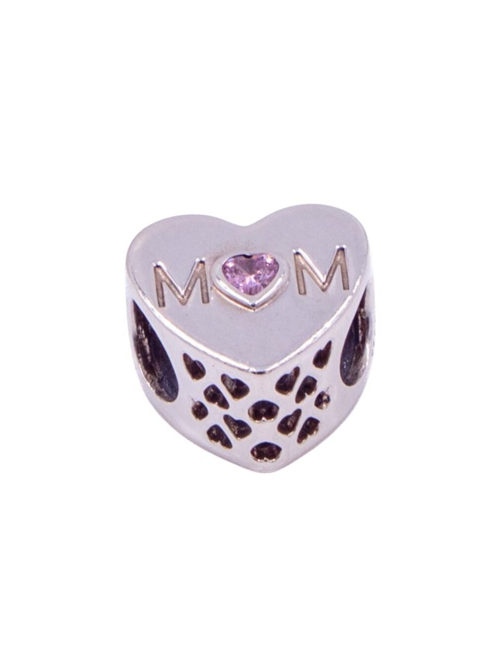 Pandora Mother Heart Sterling Silver Pink CZ Mom Family Love Charm